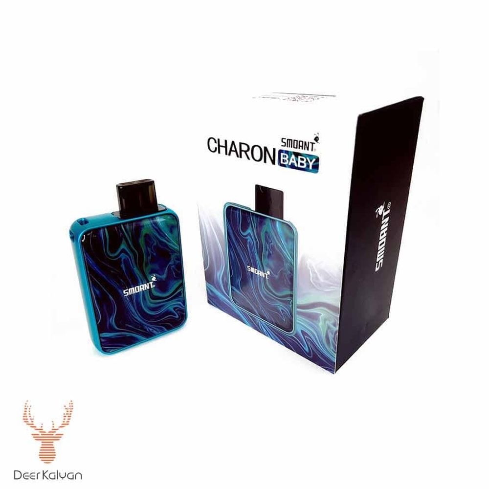 POD-система Smoant &quot;Charon Baby Pod Kit&quot;  (PEACOCK BLUE) (Черно- Бирюзовый Мрамор)