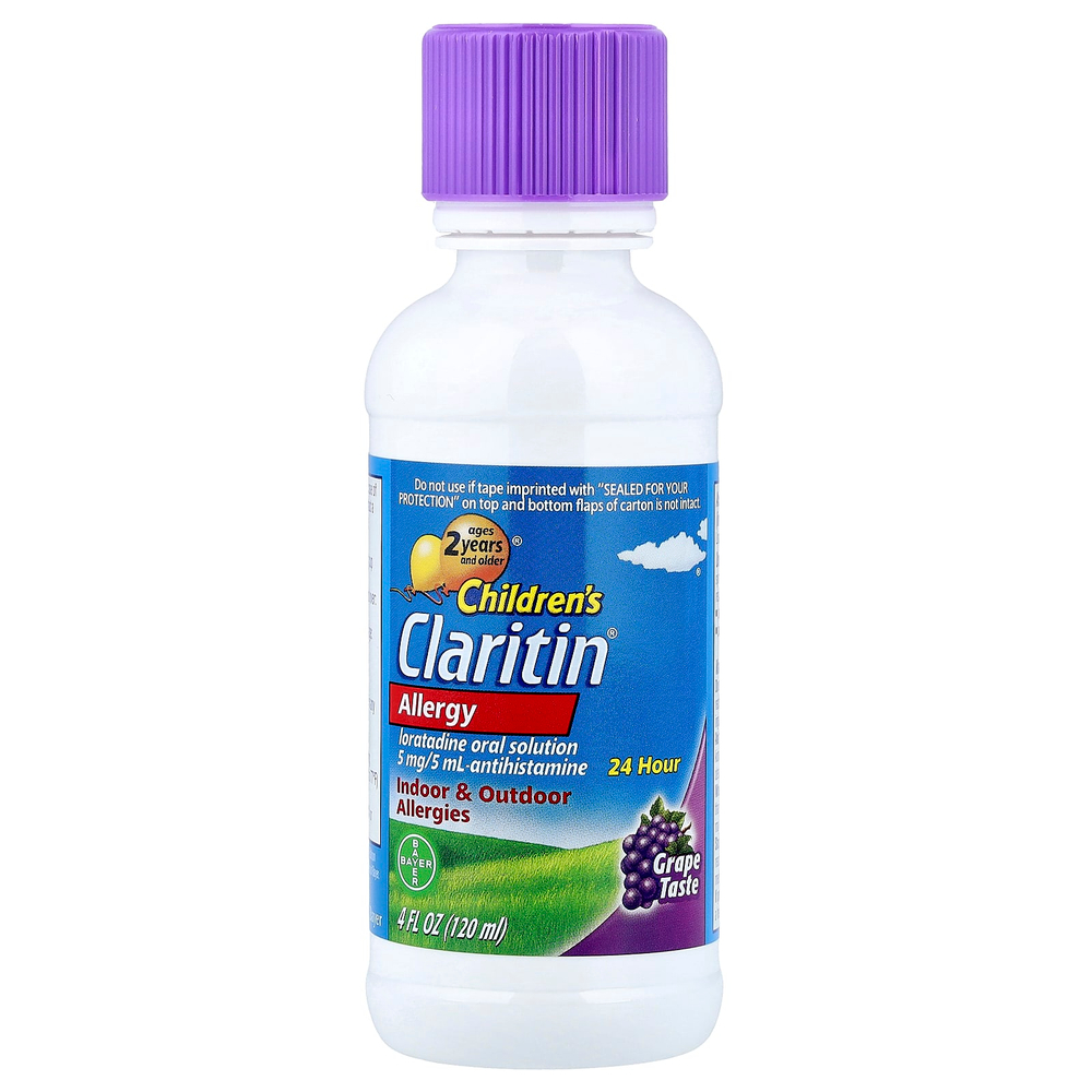 Claritin, Children's, аллергия, для детей от 2 лет, со вкусом винограда, 120 мл (4 жидк. унции)
