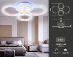 Ambrella Потолочный светодиодный светильник с RGB подсветкой и пультом Original FA9524