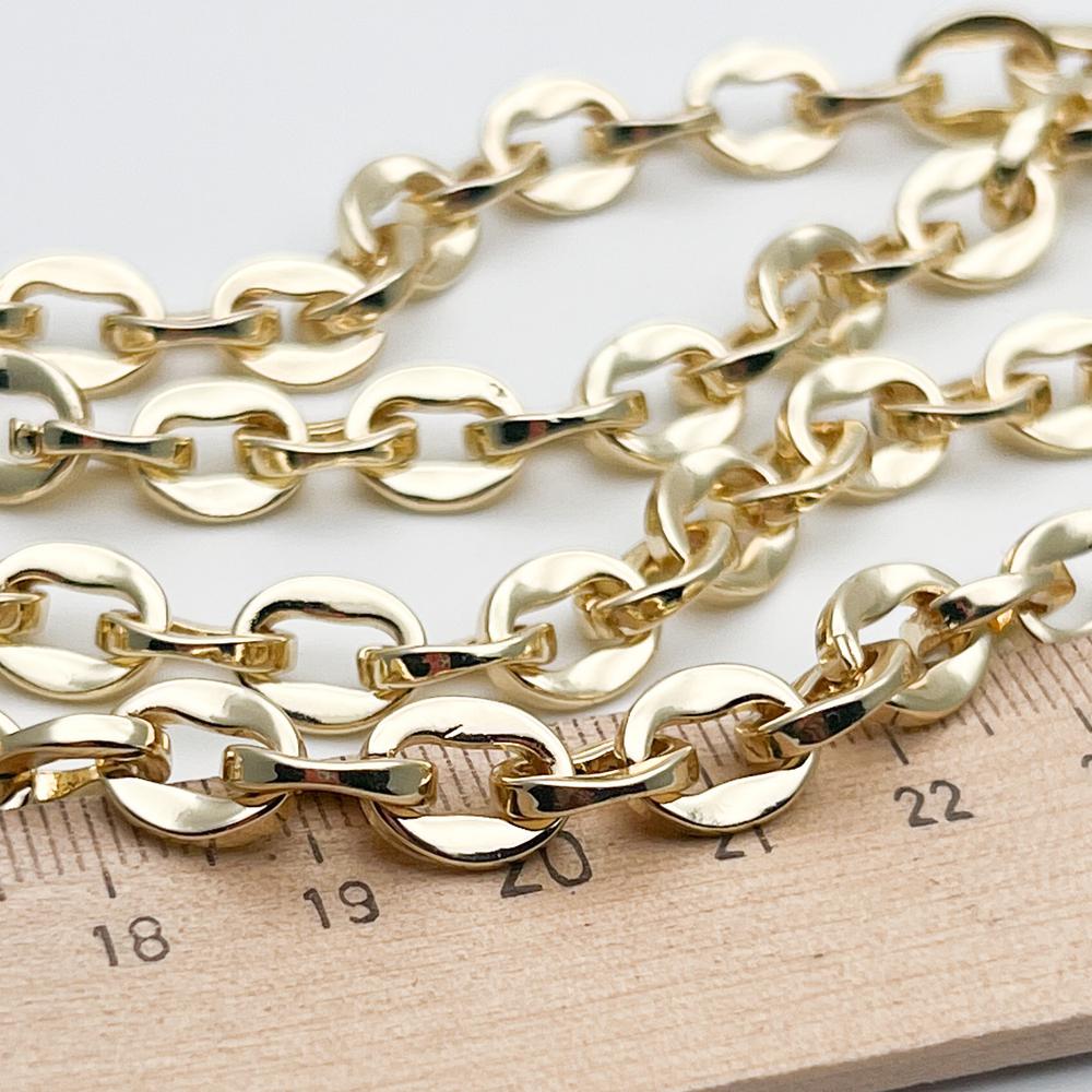 Цепочка, цвет золото, размер звена 10*8,5 мм, цена за 50 см