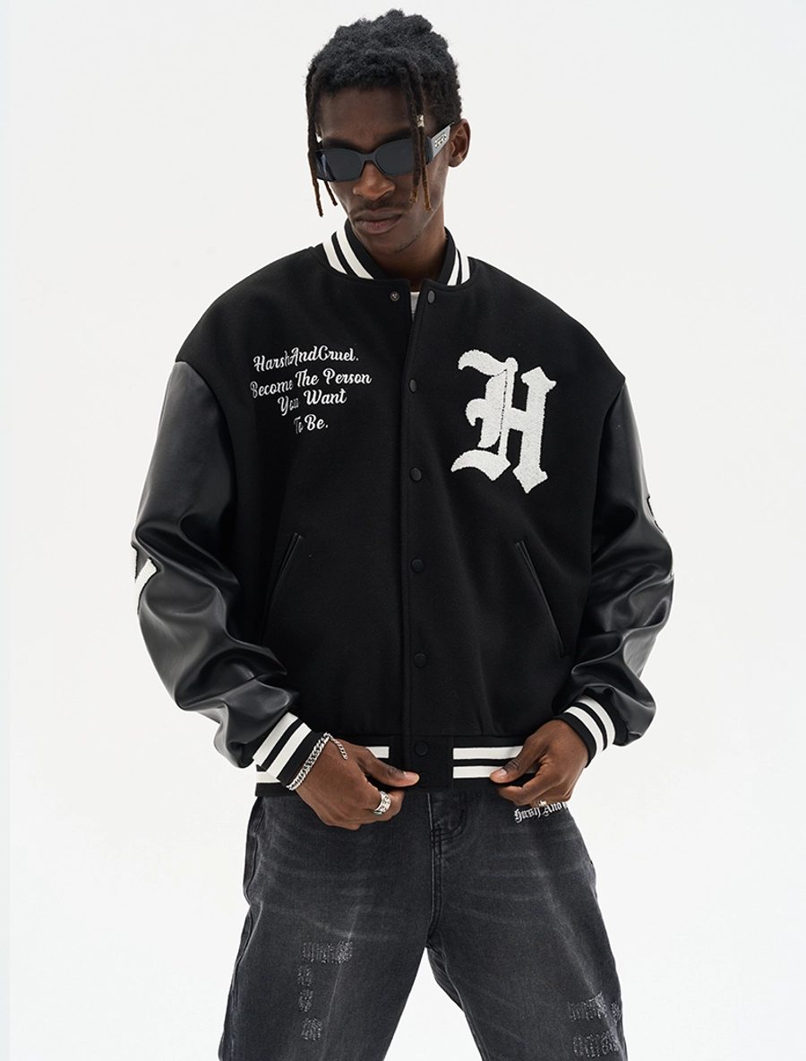 Бомбер HARSHandCRUEL "Gothic Logo" Varsity Jacket
