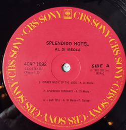 Винтажная виниловая пластинка LP Al Di Meola Splendido Hotel (Japan 1980) (No Obi) Splendido Sundance