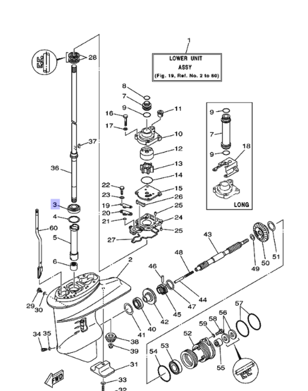 Подшипник Yamaha 25/30лс (оригинальный арт. 93332000W500)