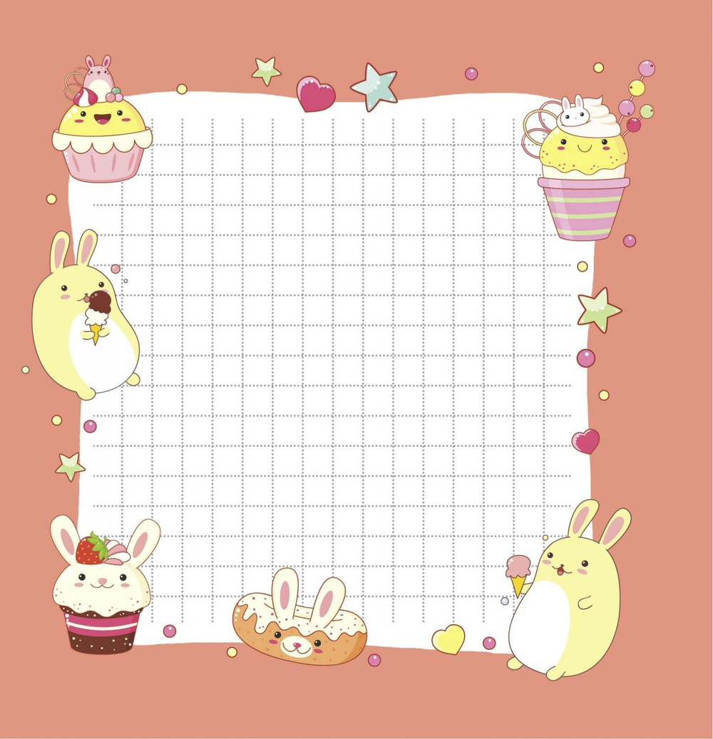 Блокнот 130х130 мм, скрепка, Контэнт-Канц, выб-лак, 32 л., диз. внутр. блок в клетку, "Kawaii", розовый