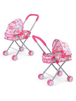 Коляска для кукол металлическая с капюшоном (Y918-6)