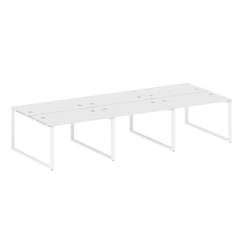 Metal System Рабочая станция на 6 мест на О-образном м/к БО.СМ-6.2 Белый/Металл Белый 3600*1475*750