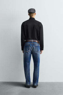 ZARA ДЖИНСЫ ПРЯМОГО КРОЯ ДЛИНОЙ ДО ЩИКОЛОТКИ - LIMITED EDITION, ВЫЦВЕТШИЙ СИНИЙ