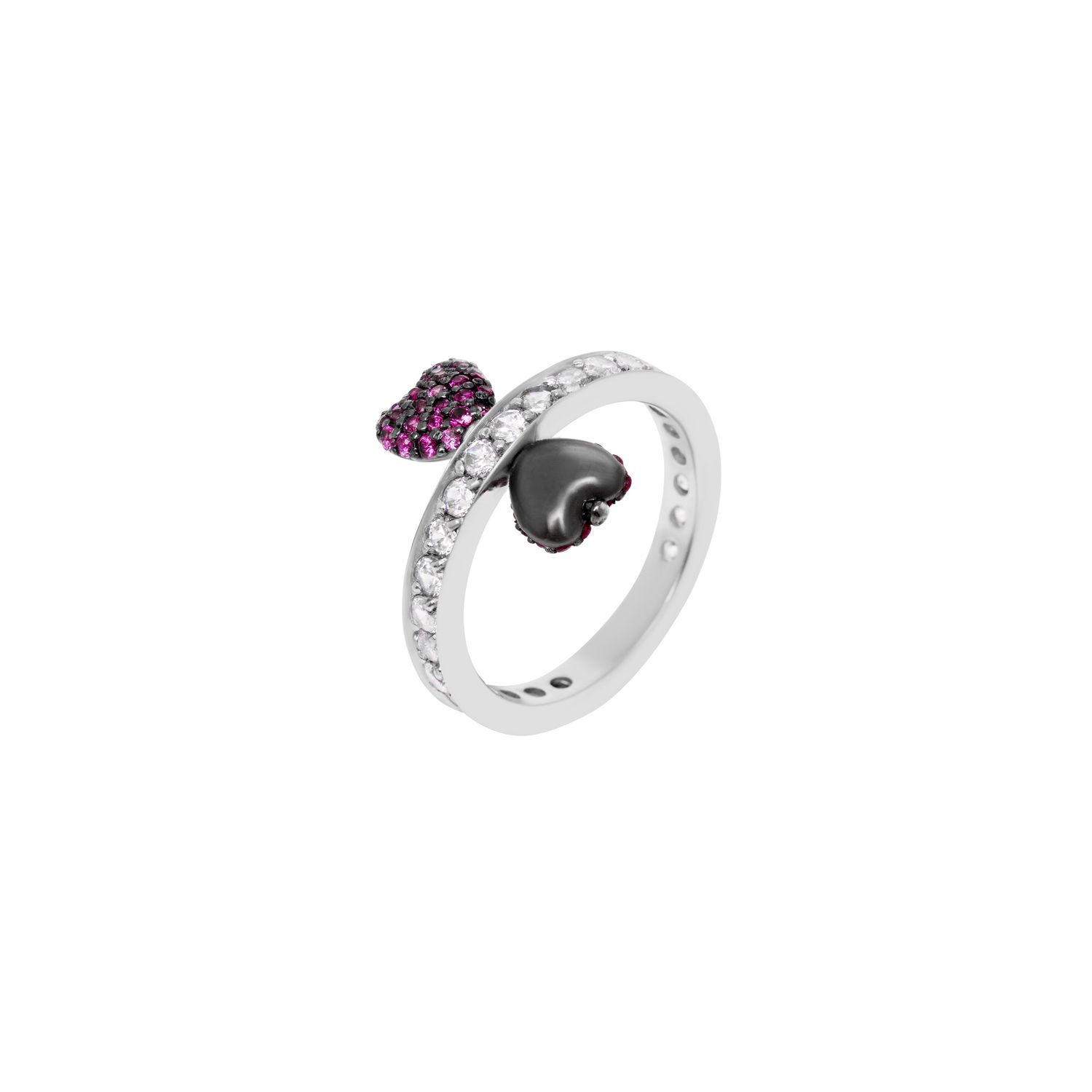 Кольцо Silver Stay With Me Ring - Black Fuchsia