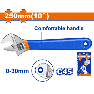 Ключ разводной 250 мм, 0-30 мм (6/24) WADFOW WAW5110