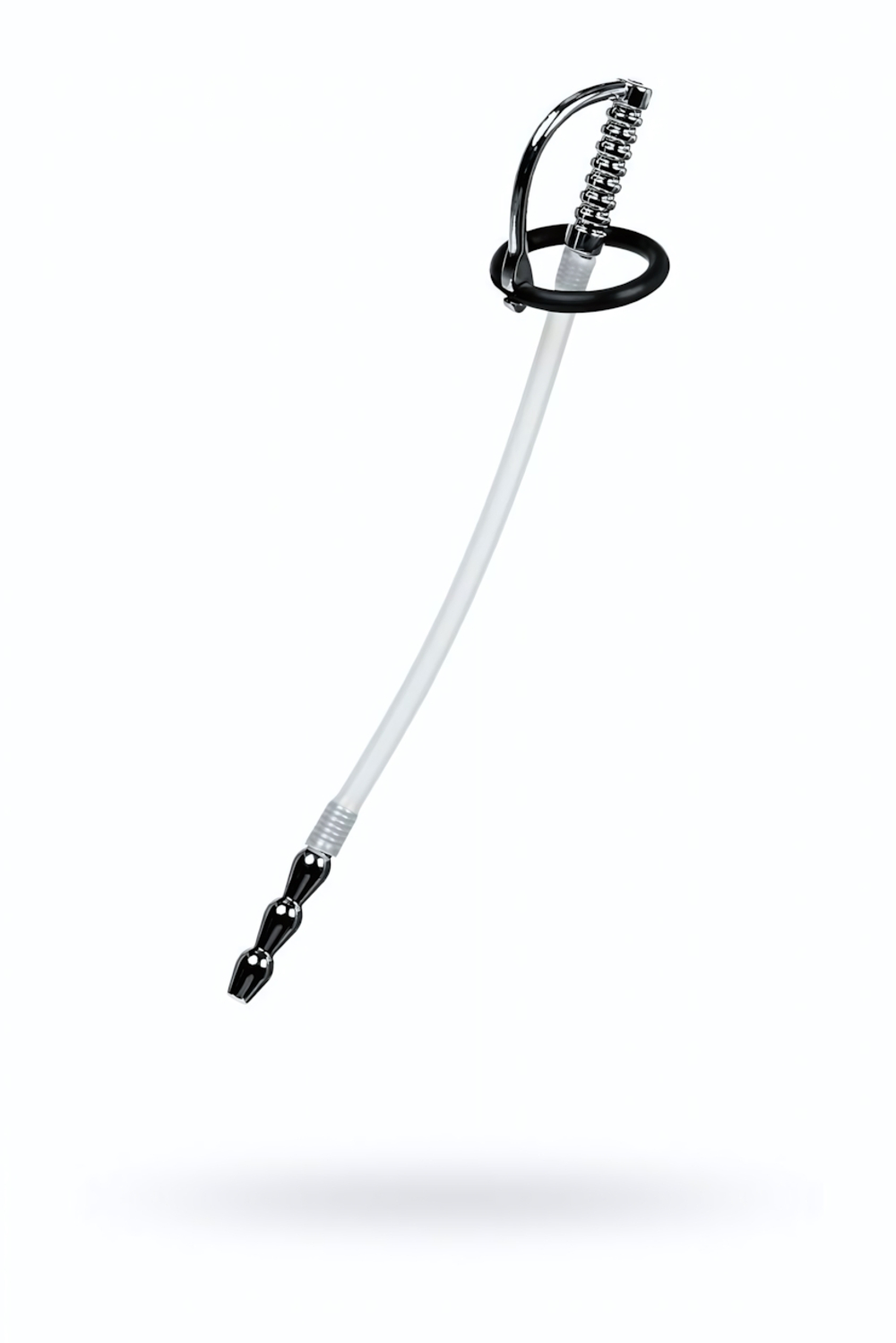 Уретральный катетер силиконовый со сменными фиксирующими кольцами 18 см