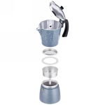 Кофеварка алюминиевая гейзерная 450мл cups мрамор TC-403-9