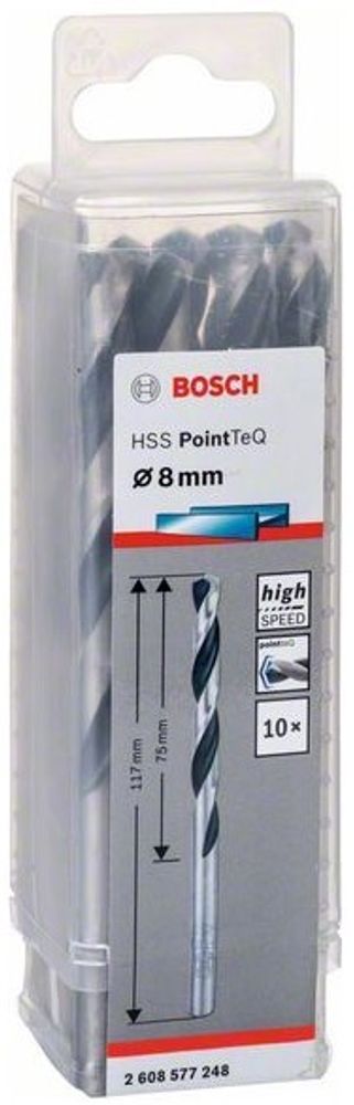 Сверло по металлу BOSCH HSS PointTeQ 8х117 мм 10 шт.