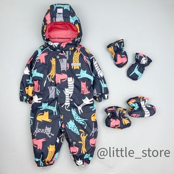 Комбинезон зимний "Кошечки"черный жемчуг