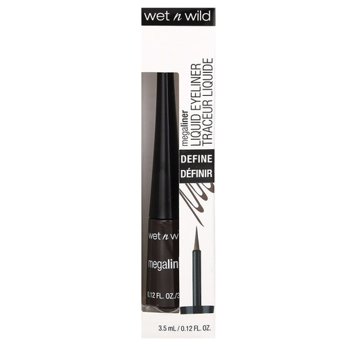 wet n wild, Megaliner, жидкая подводка для глаз, 872A темно-коричневый, 3,5 мл (0,12 жидк. унции)