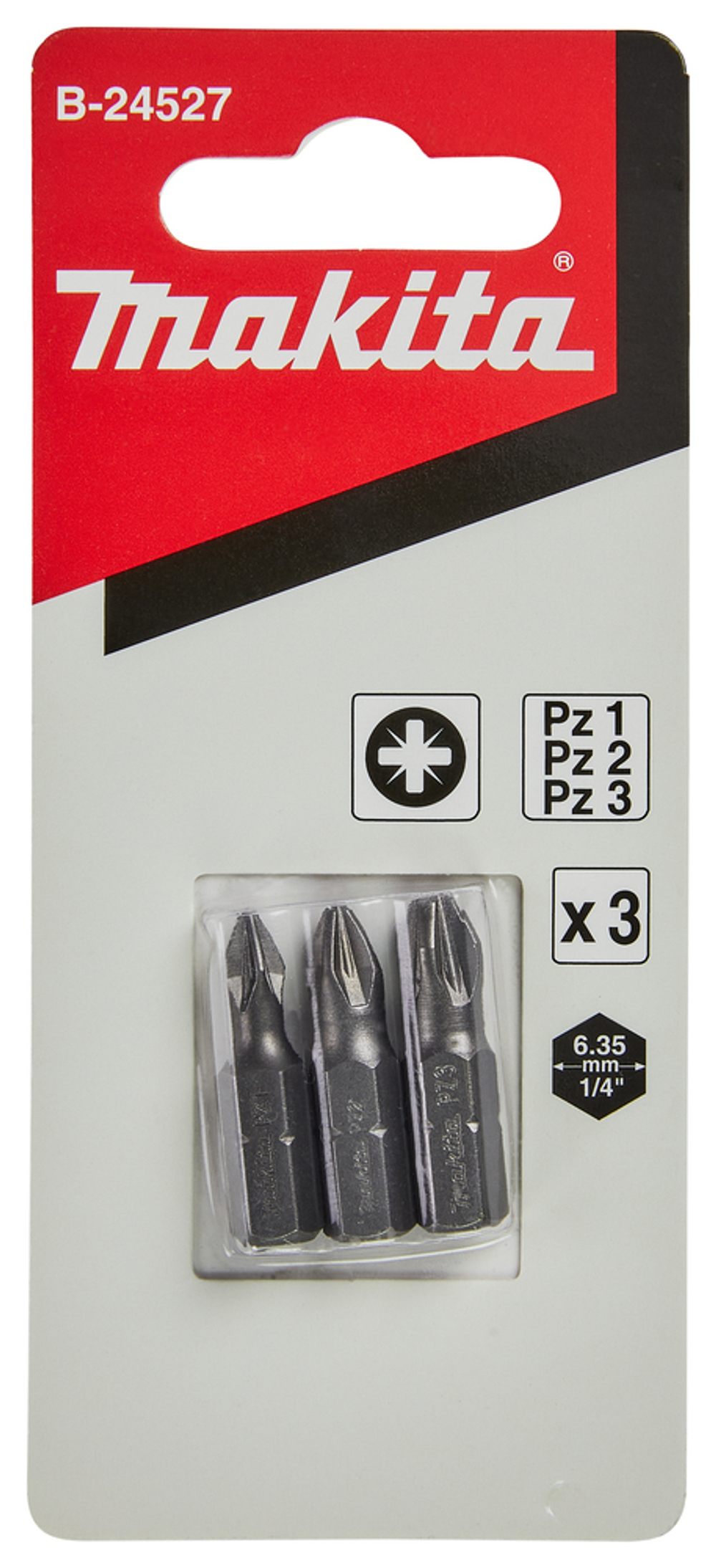 Насадка PZ1/PZ2/PZ3, 25 мм, C-form, 3 шт. Makita B-24527 PZ1 / PZ2 / PZ3 25 мм C-form 3 шт.