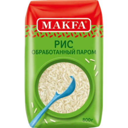 Рис длиннозерный обработанный паром Makfa 800 гр