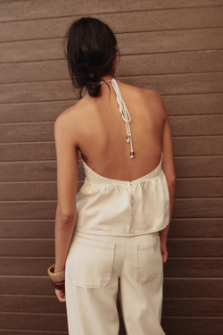 ZARA ДЖИНСЫ Z1975 WIDE LEG С ВЫСОКОЙ ПОСАДКОЙ И БУСИНАМИ, ЭКРЮ