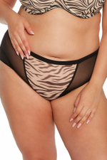 Трусики-слипы Alia с анималистическим принтом (Размер: XXXL) (Цвет: черный с бежевым)