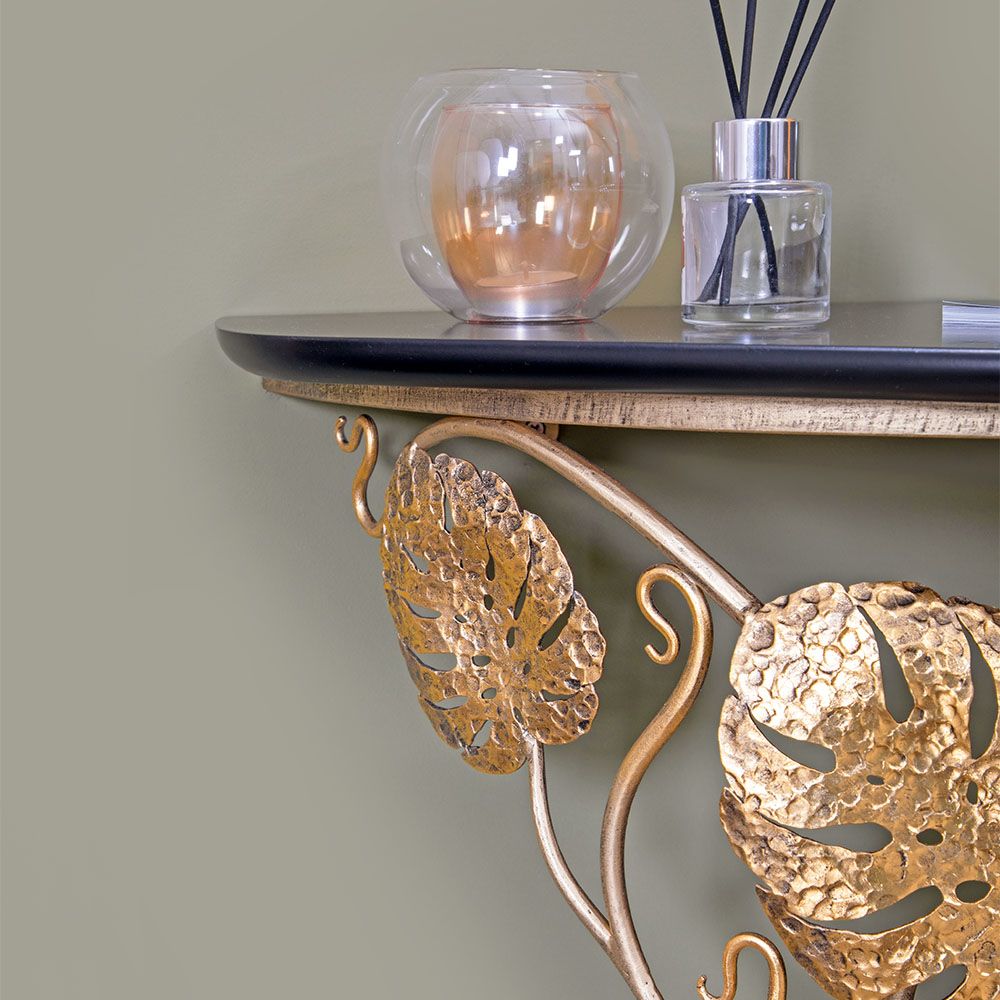 Консоль Monstera Deliciosa Wood (Монстера) Каштан Амбер