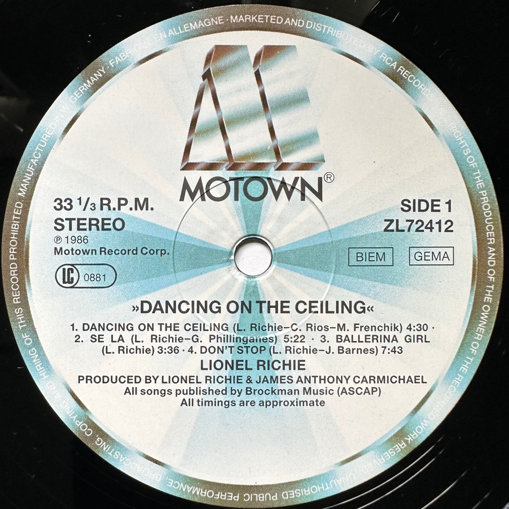 Lionel Richie - Dancing On The Ceiling (Европа 1986г.)