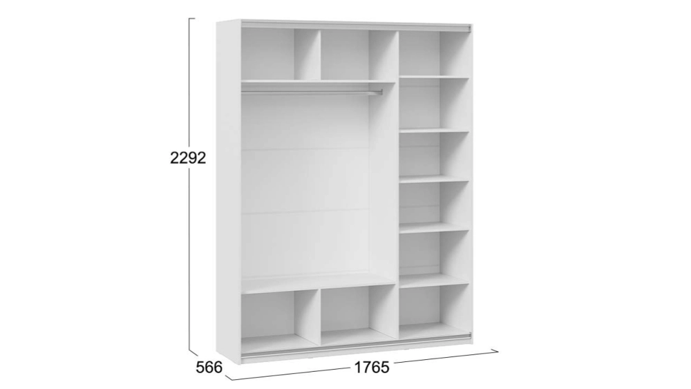 Шкаф-купе Оскар Хилтон 3-х дверный с зеркалом 177 белый снег / белый матовый / ручка черная