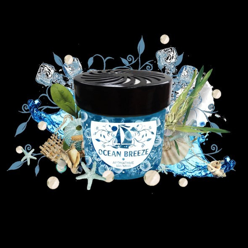 Ароматизатор на панель с гелевыми шариками  Crystalline  Ocean Breeze (FOUETTE)