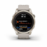Смарт часы Fenix 7S Pro Sapphire Solar золотистый корпус со светло-песочным ремешком