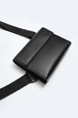 ZARA МИНИ-СУМКА С ПЛЕЧЕВЫМ РЕМНЕМ, ЧЕРНЫЙ