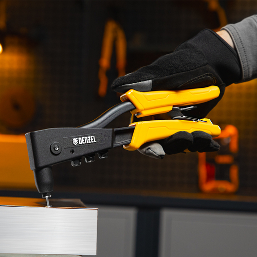 Заклепочник ручной 225 мм литой усиленный , заклепки 2,4-3,2-4,0-4,8мм Denzel 40441