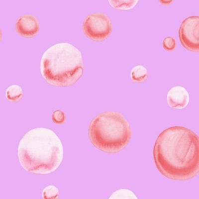 пузыри розовые, акварель