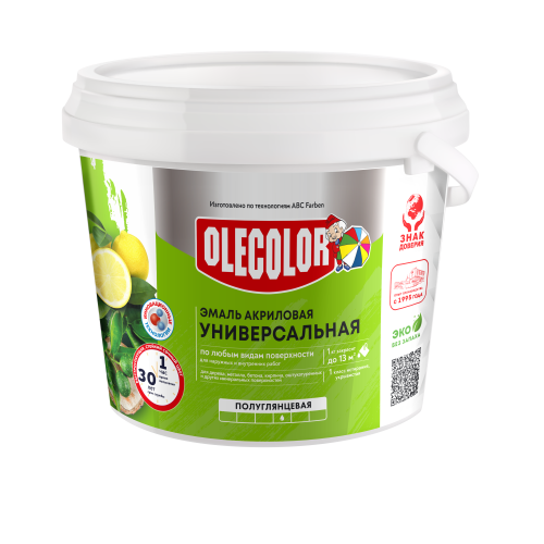 OLECOLOR Эмаль акриловая полуглянцевая голубой 0,8кг