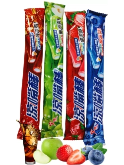 Тянучки со вкусом яблока, клубники, черники, колы 20 шт