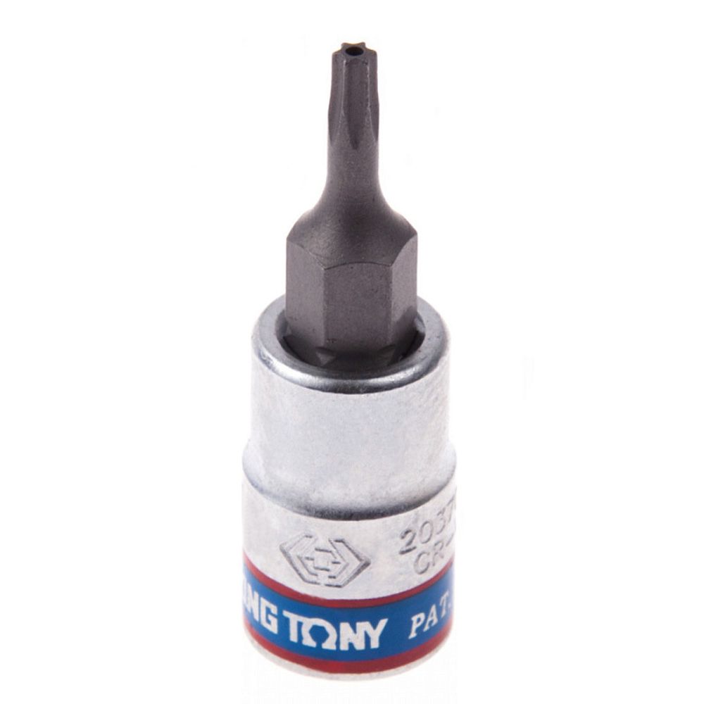 Насадка (бита) торцевая 1/4&amp;quot;, TORX с отверстием, T9, L = 37 мм KING TONY 203709