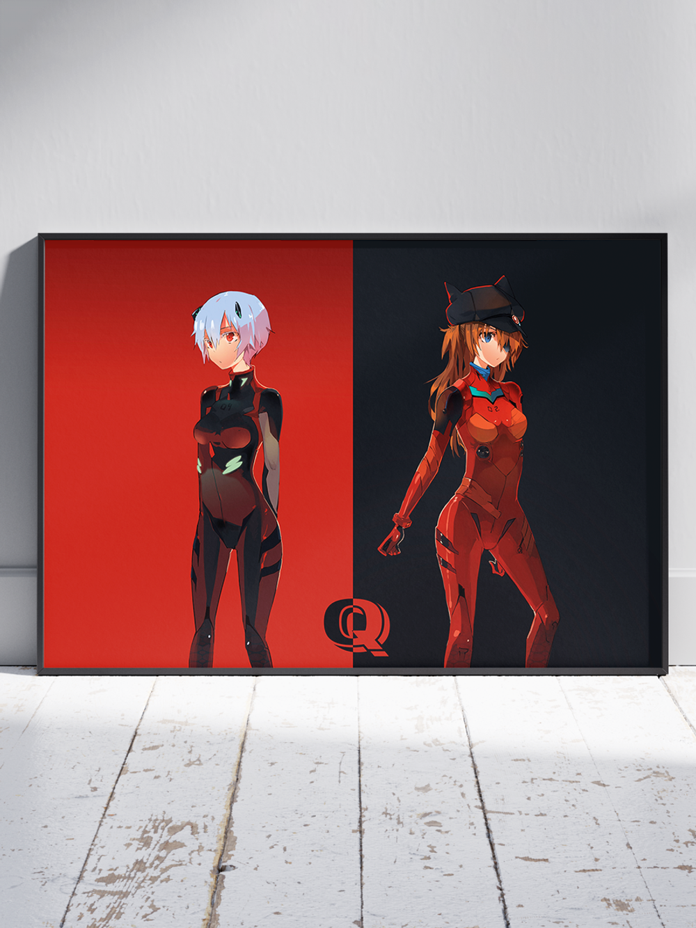 Постер плакат Евангелион Рей И Аска Стоят Evangelion Евангелион