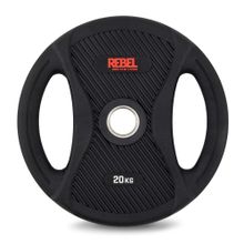 Диск олимпийский обрезиненный с двумя хватами 20 кг REBEL