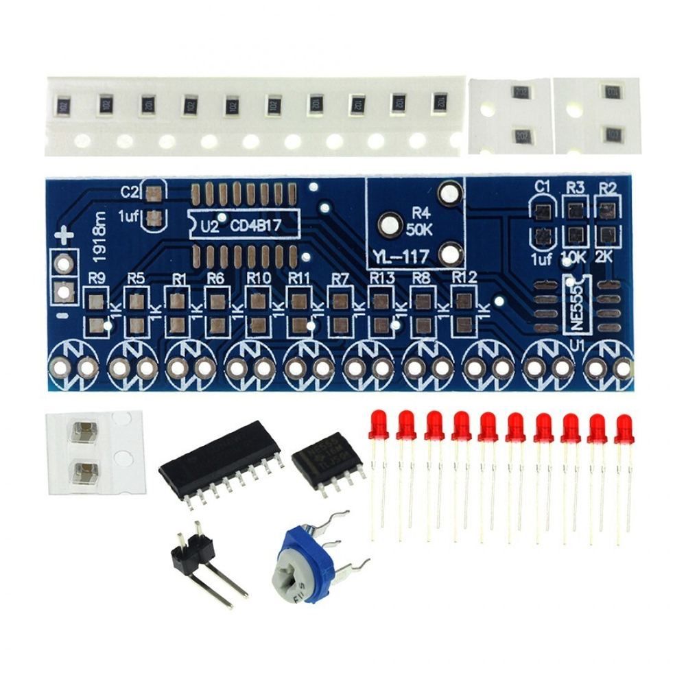 NE555 + CD4017 набор для бегущей дорожки