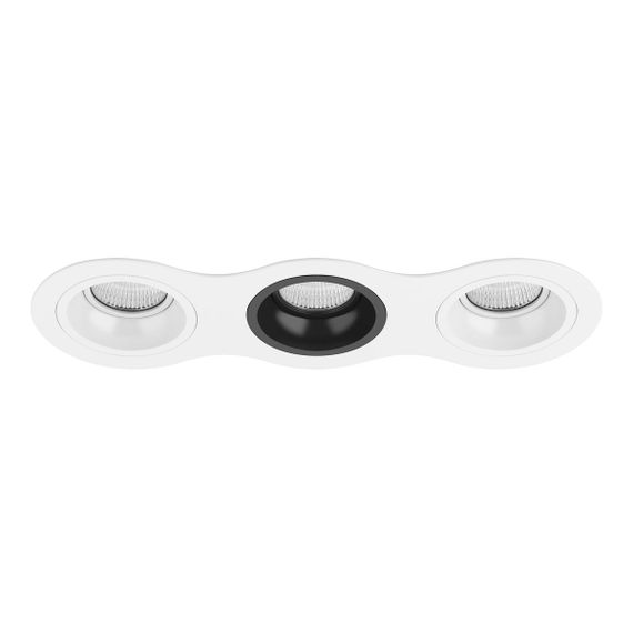 Комплект из светильников и рамки Lightstar Domino Round (214636+214606+214607+214606) D636060706