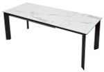 Стол М-City DISAUR Кремона (Cremona) 140 Белый мрамор матовый (Matte Statuario), керамика, Черный