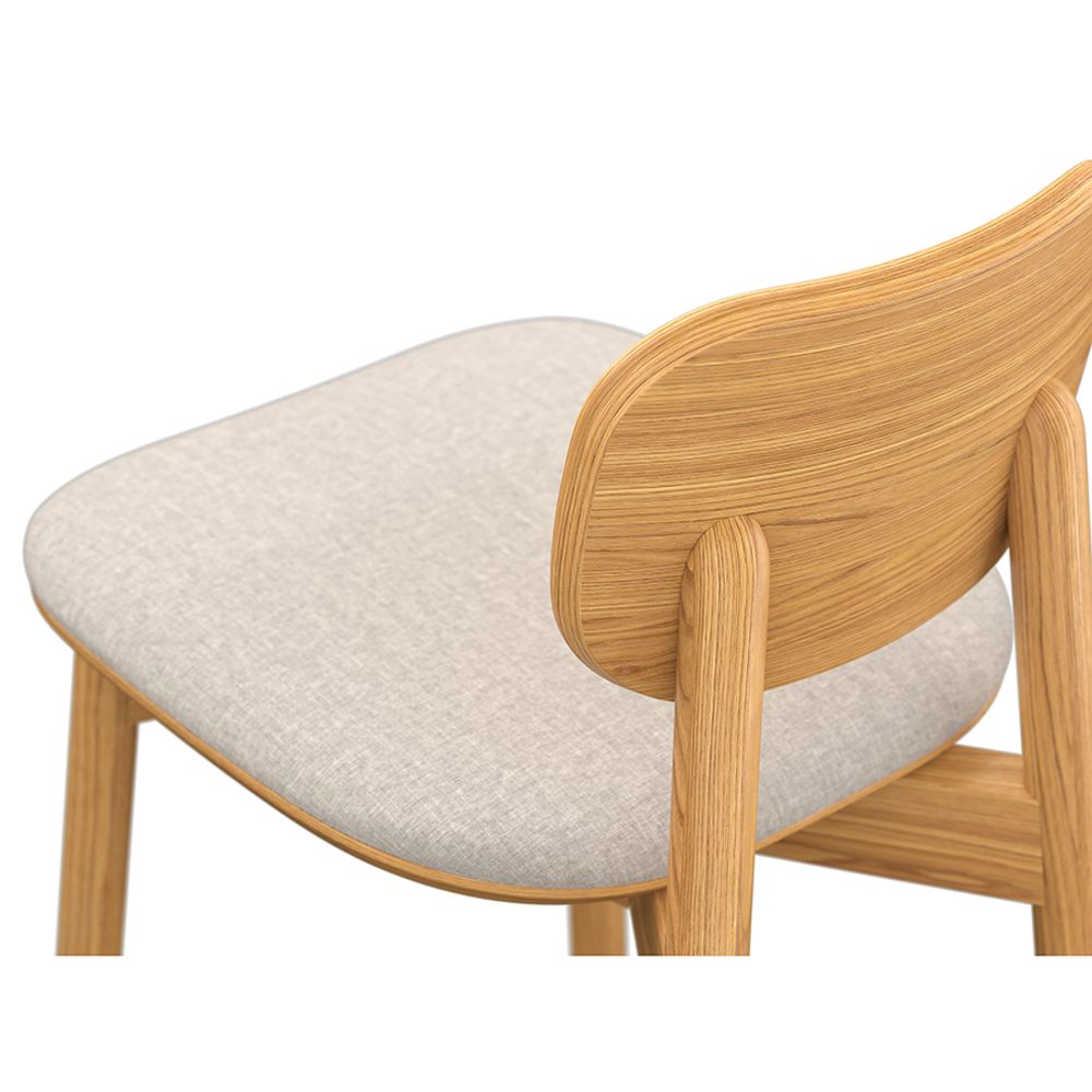 Стул полубарный Saga, рогожка, бежевый