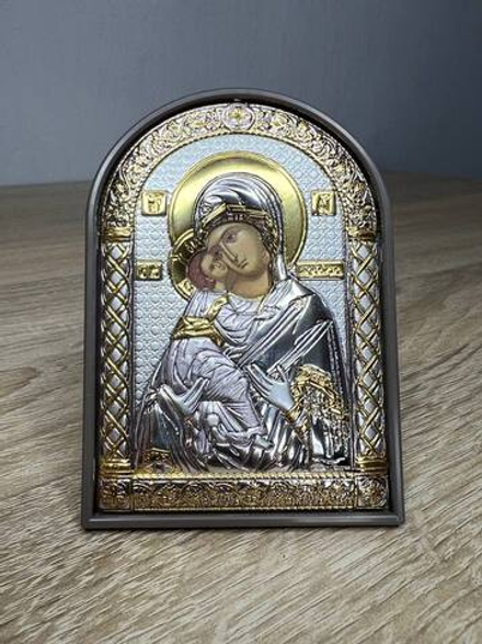 Владимирская БМ, икона арочная, пластик коричневый 48x71