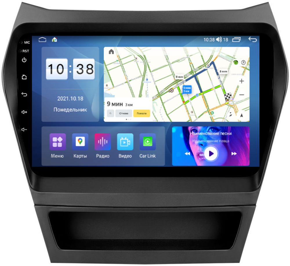 Магнитола для Hyundai Santa Fe 2012-2018 - Parafar PF209LUX2UHD на Android 13, QLED, ТОП процессор, 8Гб+128Гб, CarPlay, 4G SIM-слот