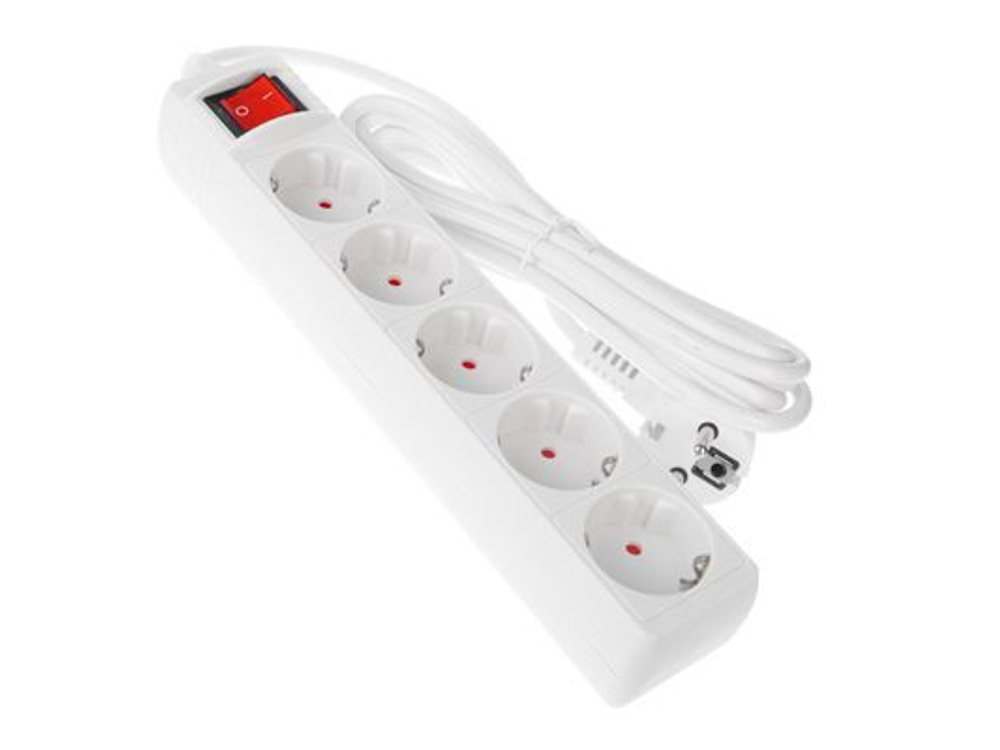 Удлинитель 5 гнезд с зазем.,выкл.,евро,с защ. шторками 3м FORZA (40шт/кор)