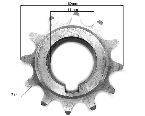 Звездочка цепная привода выгрузного бункера Z-12 Ф=35 мм ANNA-BOLKO