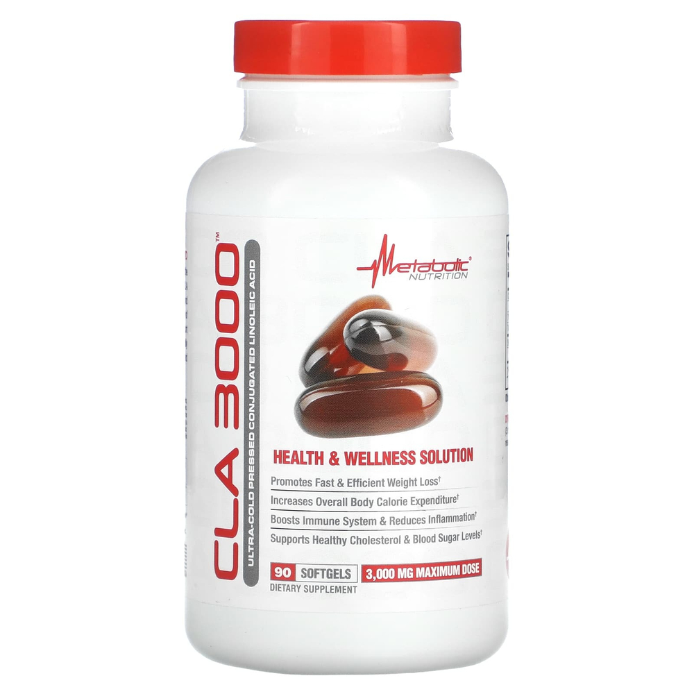 Metabolic Nutrition, CLA 3000, 90 капсул (1000 мг в каждой капсуле)