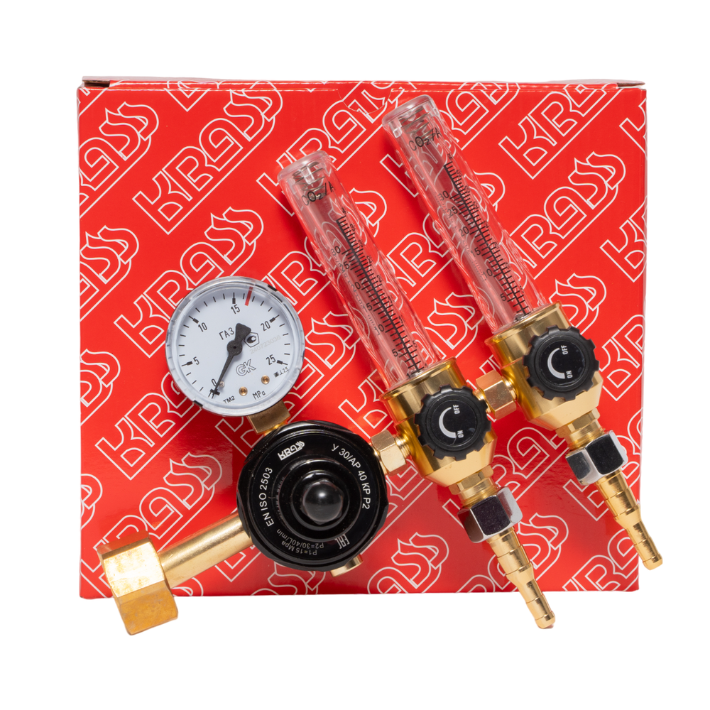 Регулятор расхода газа У 30/АР 40 КР Р2 с 2 ротаметрами - 15/- МПа, вх. G3/4"; вых. М16х1,5; 2*30 л/