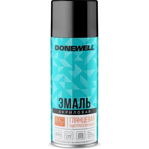 Эмаль универсальная акриловая DONEWELL RAL 9005 черная глянцевая 520 мл
