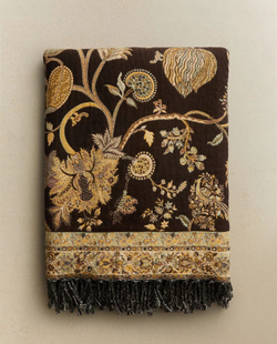 Zara Home - Жаккардовое одеяло с цветочным рисунком, коричневый, 140x190 см