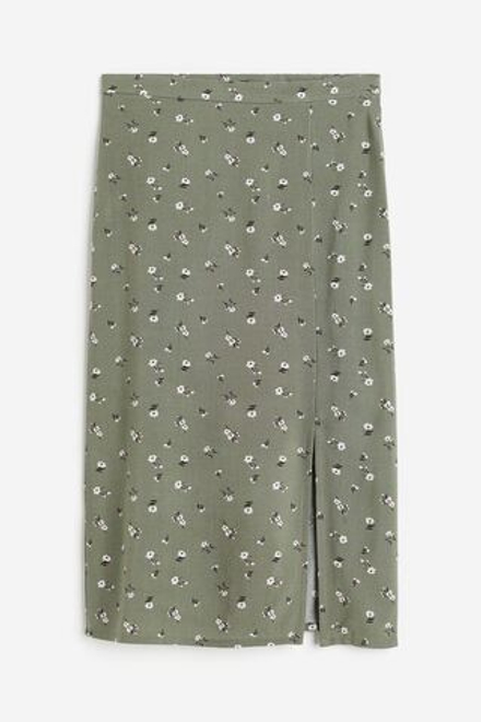 H&M Юбка с принтом, хаки