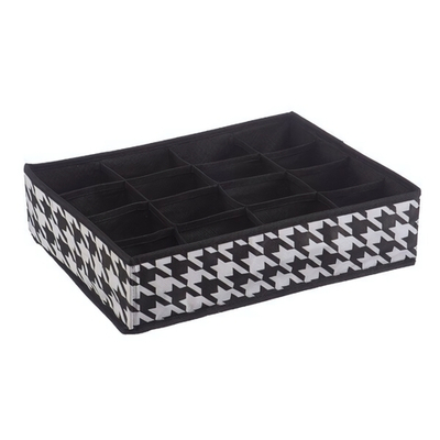 Короб-органайзер "Пепита" 16 секций, Д350 Ш270 В90, черно-белый