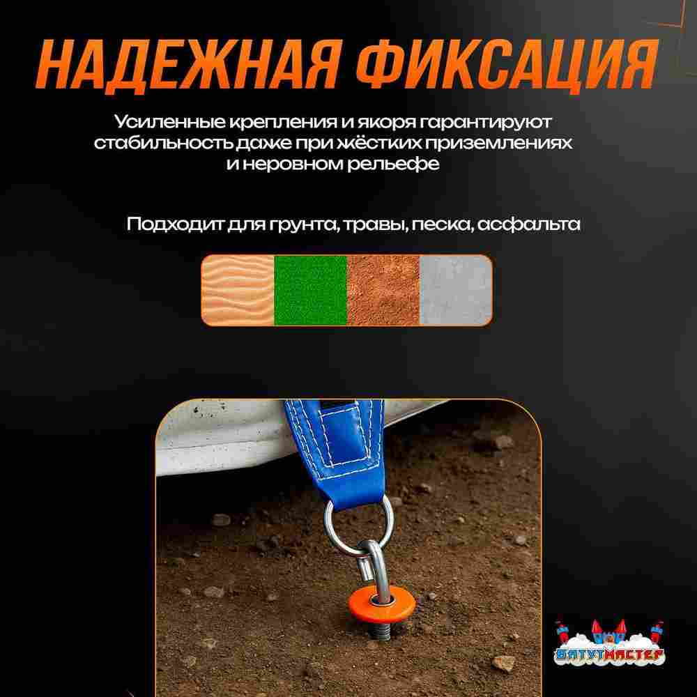 Надувная подушка «AcroBag» для трюков, прыжков и каскадёрских падений, 10×10×3,5 м